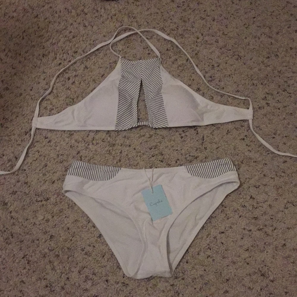 White bikini swim suit